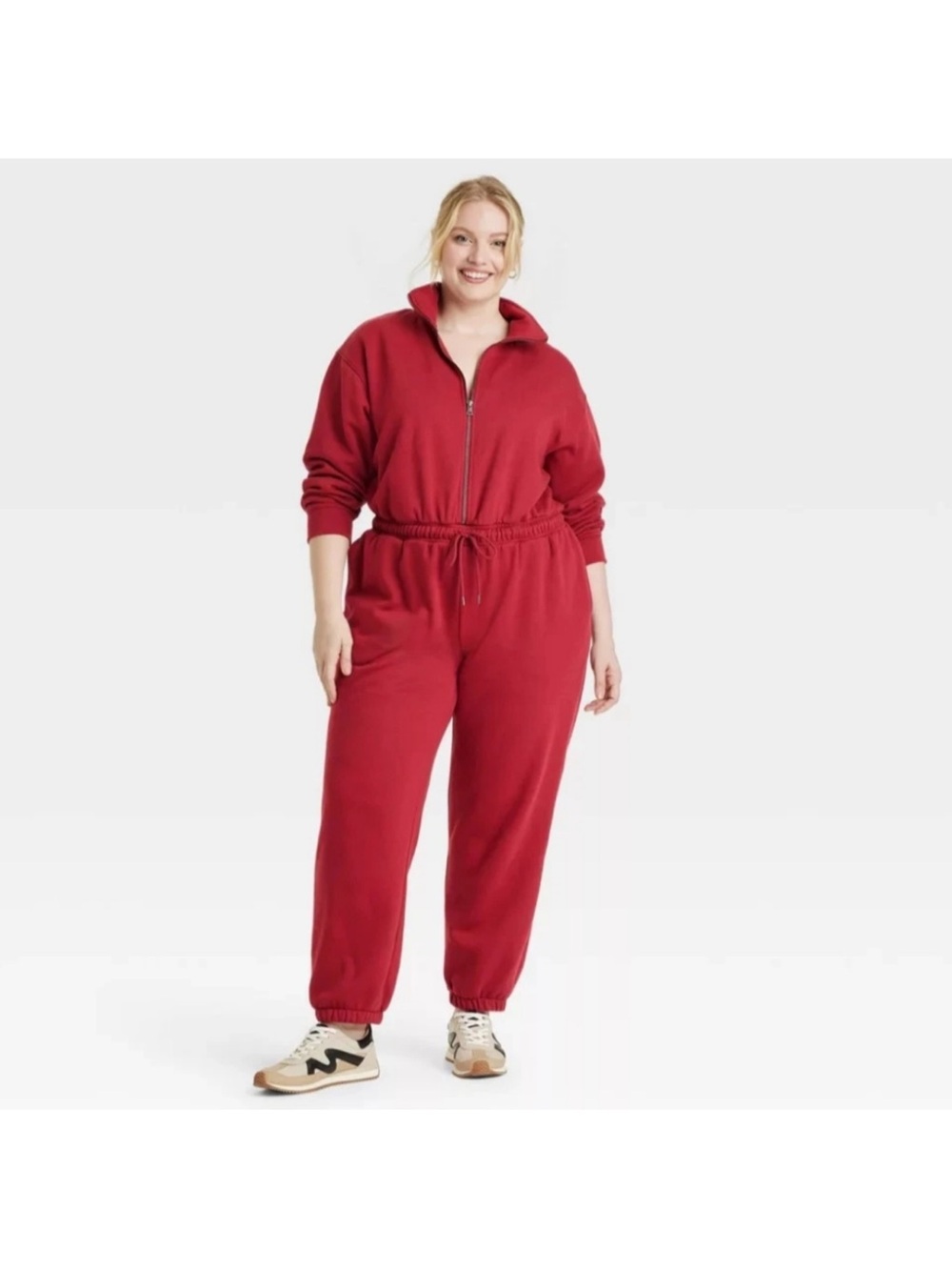 Universal Thread Red Zip-Front Track Jumpsuit w/ Drawstring Waist, Size XXL